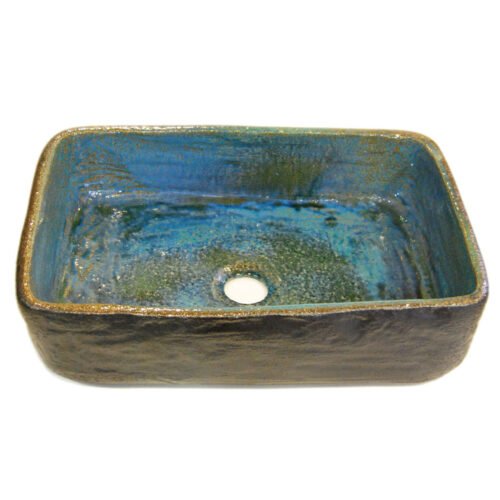 Skopelos hand-painted round hand-painted washbasin rectangular shape