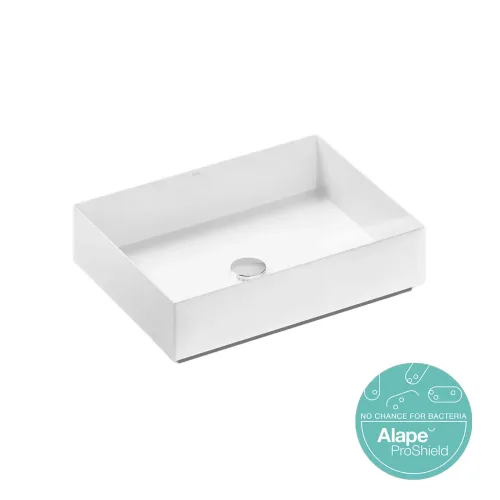 AB.ME500, white Ø50cm, Alape, νιπτήρας ορθογώνιος λευκό χρώμα