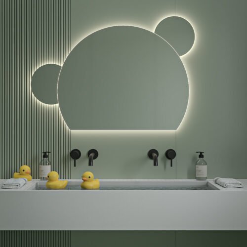 Bear 100×70 wall mirror with slim metal frame.
