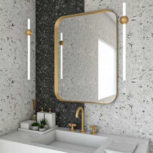 Καθρέπτης Iron Curved 60×80 με μεταλλική λάμα και επιλογή LED