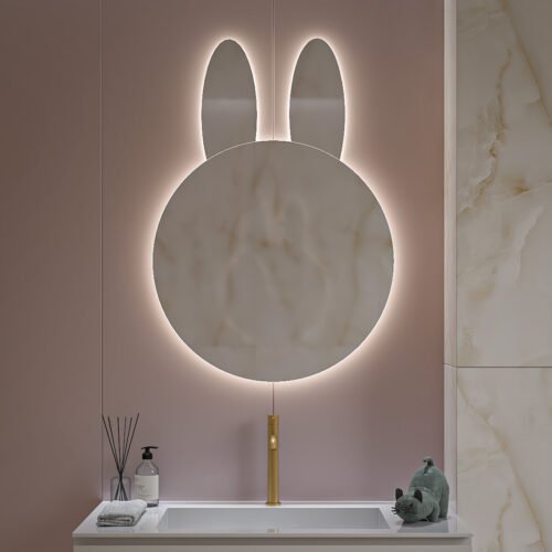 Rabbit 70×100 – Children's mirror in the shape of a rabbit's head