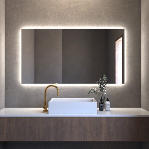 Square Wall Mirror Rectangular With LED