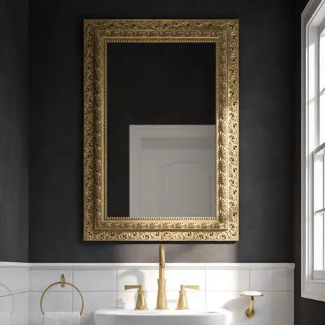Wood Antique mirror with antique wooden frame