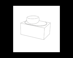 Cabinet 76 with smooth doors, washbasin on the left